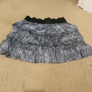Silver sparkle mini skirt